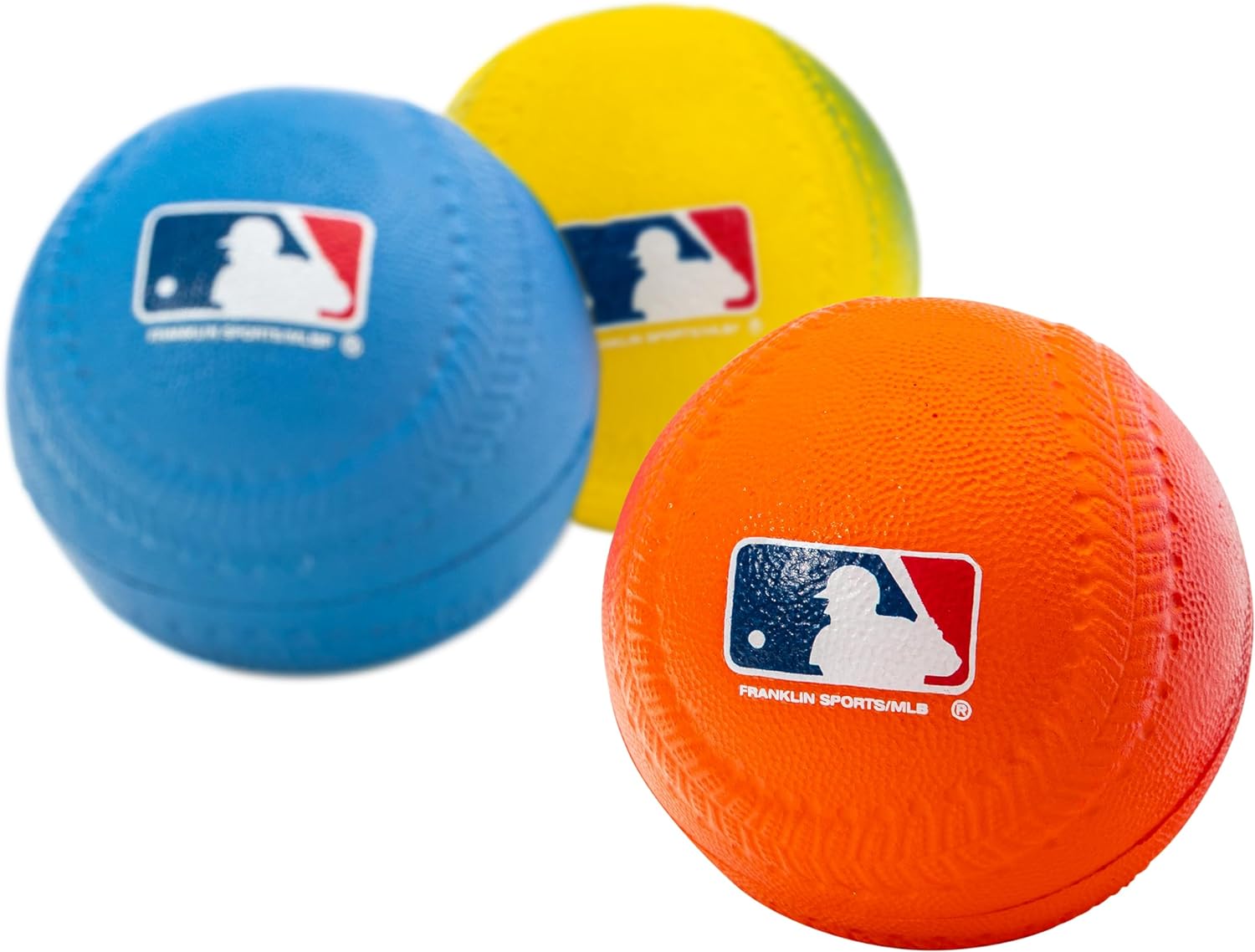 Foam Baseballs Blue Yellow Orange