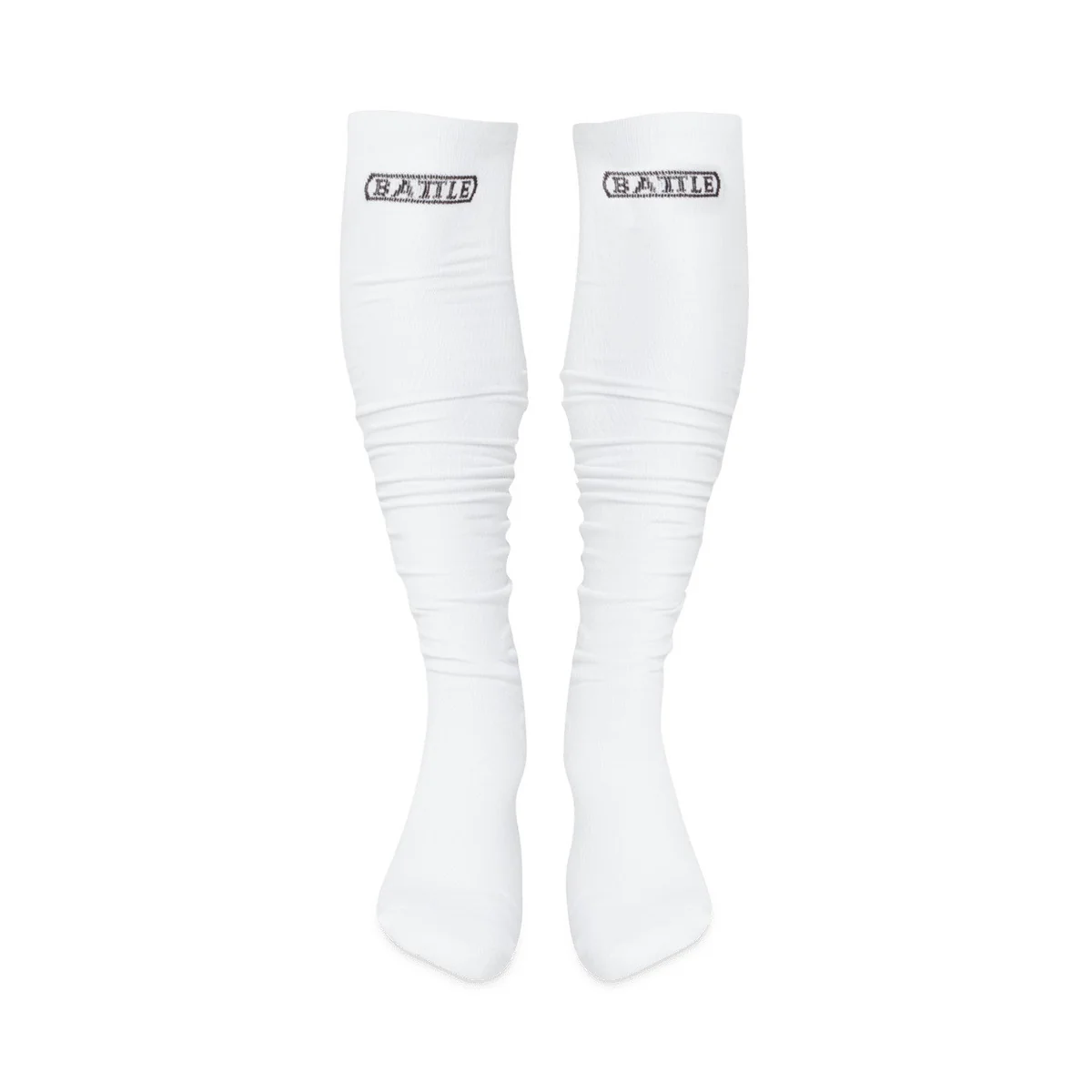 Battle Sports Football Scrunch Socks White