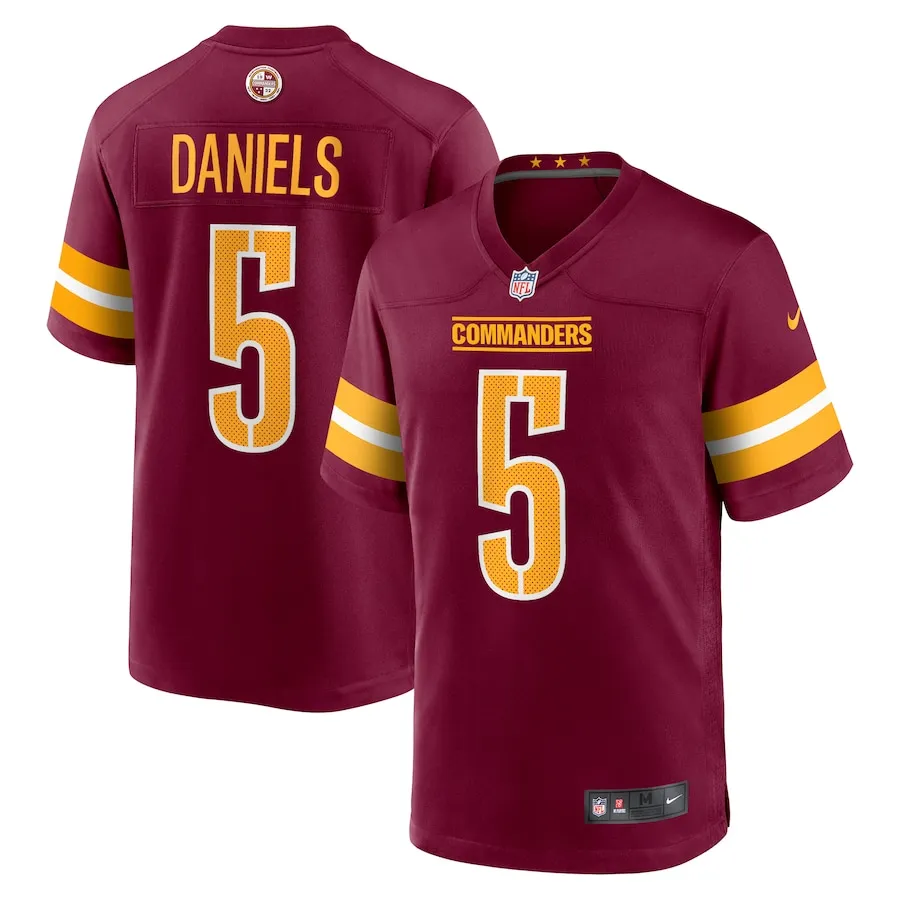 Jayden Daniels Washington Commanders Red Home Jersey