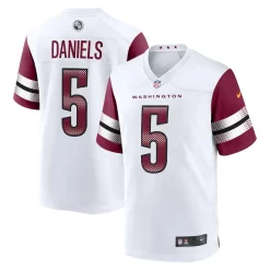 White Jayden Daniels Commanders Jersey